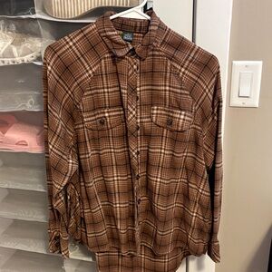 Target Brown Plaid Women's Button Down Shirt